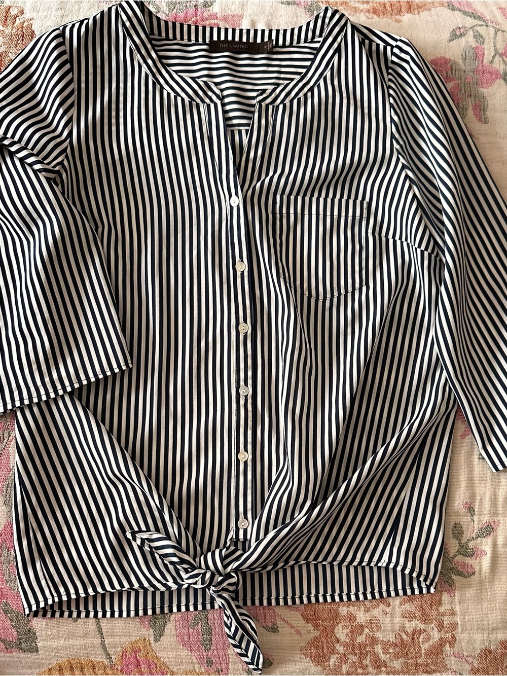 The Limited Women’s Navy & White Stripe Button-Up Shirt
